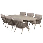 Puglia Nevada low dining tuinset 250x105xH69 cm 7 delig, Ophalen of Verzenden, Nieuw