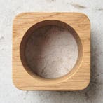 HOCHO Eikenhouten Vierkante Servetring 50x50x30 mm – Stij., Huis en Inrichting, Ophalen of Verzenden, Nieuw