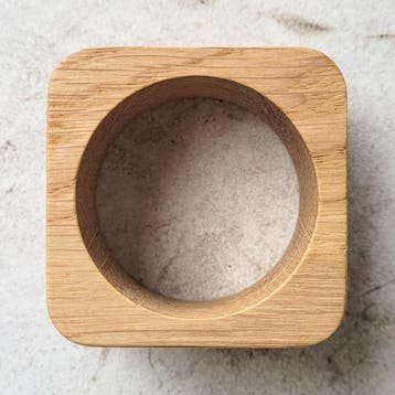 HOCHO Eikenhouten Vierkante Servetring 50x50x30 mm – Stij., Ophalen of Verzenden, Nieuw