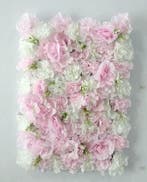 Flowerwall 40x60 cm 26 zachtroze wittinten rozen en, Ophalen of Verzenden, Nieuw