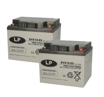 Landport (LP) 2x EVX12-53 AGM / GEL / Carbon accus 12 volt, Caravans en Kamperen, Ophalen of Verzenden, Nieuw