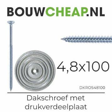 Dakschroeven 4.8x100mm in combinatie met drukverdeelplaat..., Verzenden, Nieuw