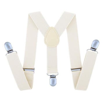 Fako Fashion - Kinder Bretels - Effen - 65cm - Crème, Kinderen en Baby's, Verzenden, Nieuw