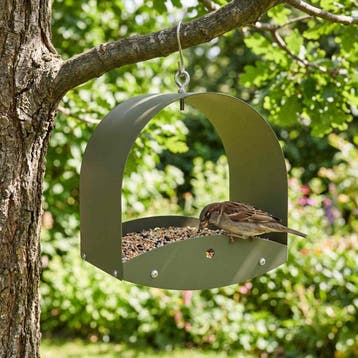 vidaXL Hangend vogelvoederhuisje Staal Olijfgroen, Verzenden, Nieuw