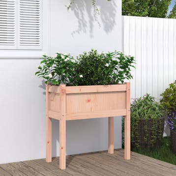 vidaXL Plantenbak met poten 70x31x70 cm massief douglashout, Verzenden, Nieuw, Minder dan 60 cm, 60 cm of meer