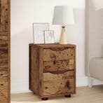 Nachtkastje met lade Oud Hout 30,5 x 30 x 43 cm Bewerkt hout, Verzenden, Nieuw