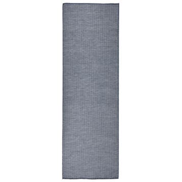 vidaXL Buitenkleed platgeweven 80x250 cm blauw, Verzenden, Nieuw, Blauw