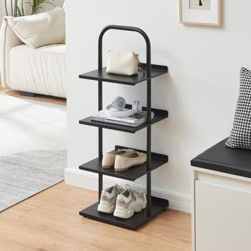 Schoenenrek Poytya met 4 planken zwart 96x34x32 cm [en.casa], Verzenden, Nieuw
