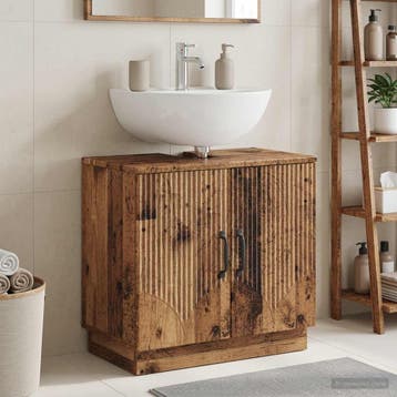 vidaXL Badkamer wastafelkast HOORN Oud hout 59,5 x 31,5 x 56, Verzenden, Nieuw, Wastafelkast