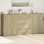 vidaXL Dressoirs 3 st 60x31x84 cm bewerkt hout sonoma, Minder dan 50 cm, Verzenden, Nieuw, Overige houtsoorten