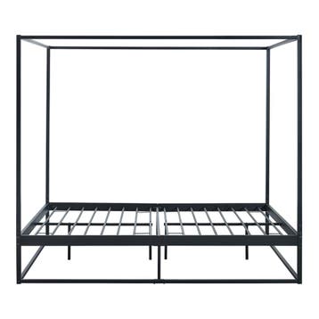 [en.casa] Hemelbed Kristianstad met bedbodem 140x200 cm zwar, Verzenden, Nieuw