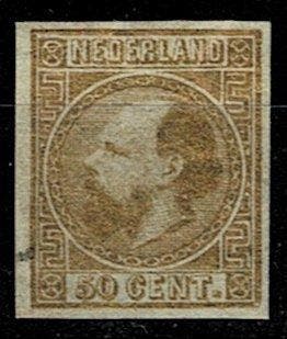 Nederland 1867 - 50 cent Koning Willem III ongetand met, Gestempeld