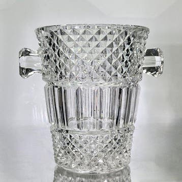 Vaas - relief met diamantpunt - Kristal - Champagnekoeler