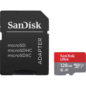 SanDisk Ultra MicroSDXC 128GB + SD Adapter, Audio, Tv en Foto, Fotografie | Geheugenkaarten, Ophalen of Verzenden, Nieuw, Overige typen