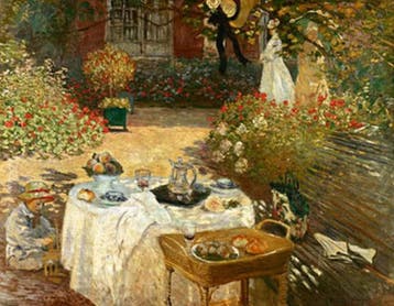 Kunstdruk Claude Monet - Le Déjeuner 90x70cm, Verzenden, Nieuw