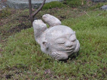 Japanse Jizo, handgemaakt beeld - Steen, Gegoten steen -