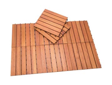 Houten Tegel Eucalyptus Hout Set van 11 30x30cm (Tuinieren), Tuin en Terras, Verzenden, Nieuw