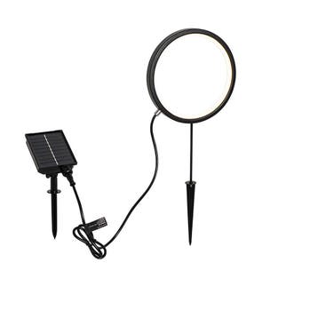 Prikspot zwart 50 cm incl. LED oplaadbaar en solar IP65 -, Verzenden, Nieuw, Staal
