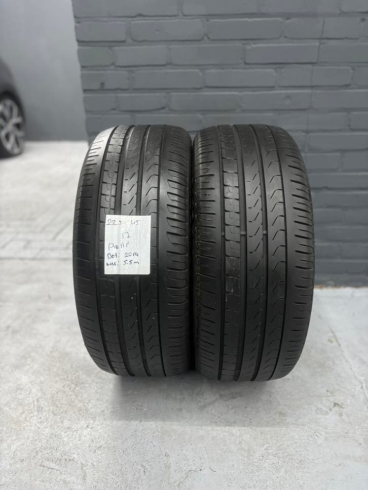 225/45/17 PIRELLI CINTURATO P7 5,5MM 2 STUKS 110,- (2014), Auto-onderdelen, Banden en Velgen, 17 inch, Zomerbanden, 225 mm, Personenwagen