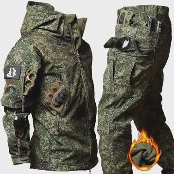 Tactisch Camouflage Heren Set - Waterdicht & Warm voor Buite, Verzenden