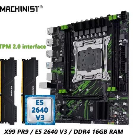 Machinist X99 PR9 Kit – Moederbord + CPU + RAM 16GB DDR4, Computers en Software, Moederborden, Nieuw, Ophalen of Verzenden