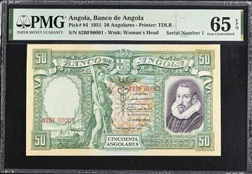 Angola. - 50 Angolares - 1951 - Serial Number 1 - Pick 84