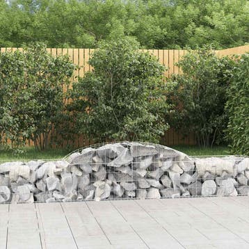 vidaXL Schanskorven 2 st gewelfd 300x50x40/60 cm, Tuin en Terras, 100 cm of meer, Verzenden, Nieuw, Metaal
