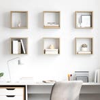 vidaXL Wandschappen kubus 6 st 26x15x26 cm sonoma, Verzenden, Nieuw