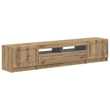 vidaXL 5-delige LED TV-kast Artisanaal eiken Bewerkt hout, Minder dan 50 cm, Verzenden, Nieuw, Minder dan 100 cm