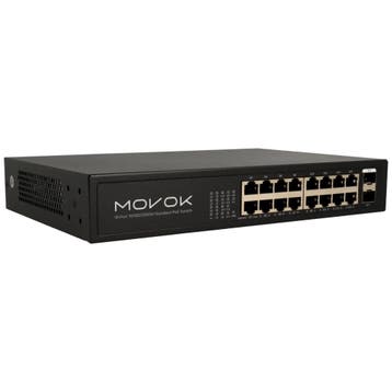 Movok 18 Poorts PoE Gigabit Switch, 16x PoE, 2x, Ophalen of Verzenden, Nieuw