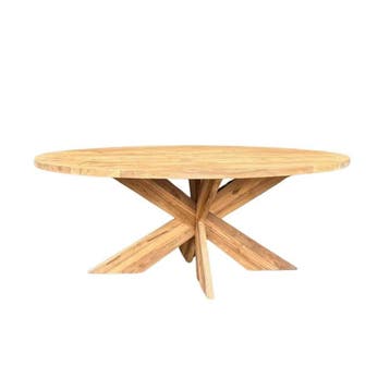 Stel uw robuuste ovale tafel samen -  180x90 cm Houten, Ophalen of Verzenden, Nieuw