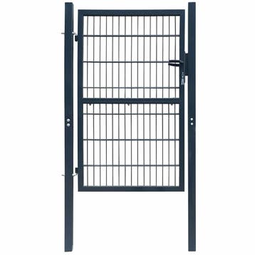 vidaXL 2D Poort (Enkel) Antracietgrijs 100x120 cm, Verzenden, Nieuw