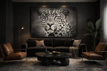 ARAZZO Leopardo Monocromo in Gobelin-weefsel - 90x140 cm -