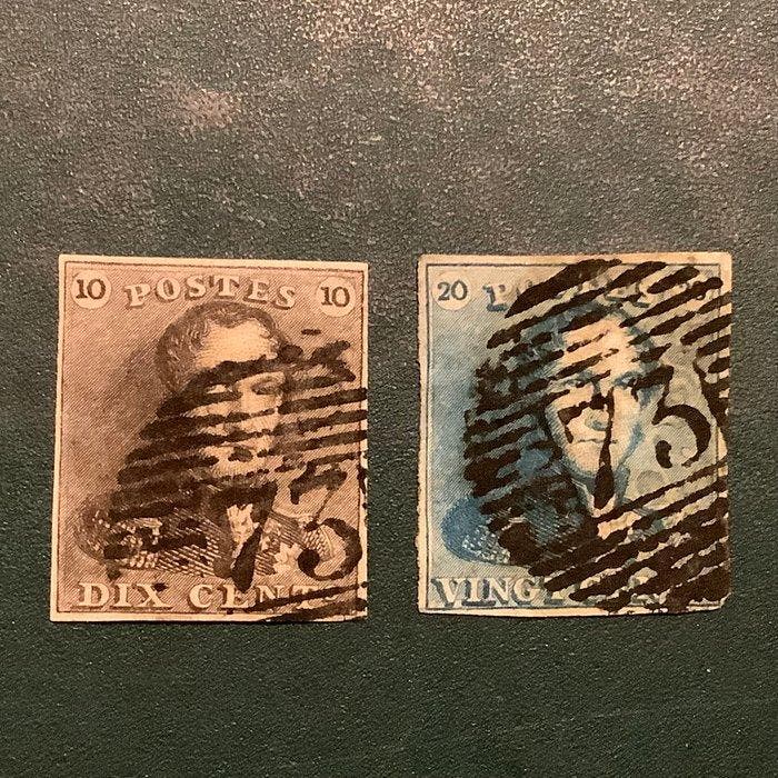 België 1849 - Eerste emissie goede marges en P73 stempel van, Postzegels en Munten, Postzegels | Europa | België