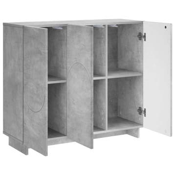 vidaXL Dressoir Betongrijs 85,5 x 31 x 75 cm Bewerkt hout, Verzenden, Nieuw, 50 tot 100 cm, 25 tot 50 cm