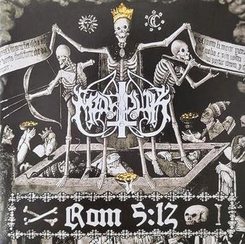 LP gebruikt - Marduk - Rom 5:12 (Red with black splatter..., Cd's en Dvd's, Verzenden, Zo goed als nieuw, Overige formaten