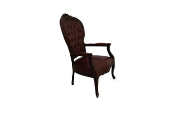 Klassieke Chesterfield fauteuil – houten armstoel met bordea, Huis en Inrichting, Ophalen of Verzenden, Nieuw