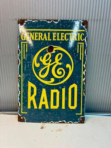 General Electric GE Radio – Emaille Reclamebord - Emaille