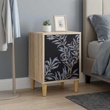 vidaXL Nachtkastje DOKKUM Sonoma Eiken 36 x 33 x 50 cm, Minder dan 45 cm, Verzenden, Nieuw, Minder dan 55 cm