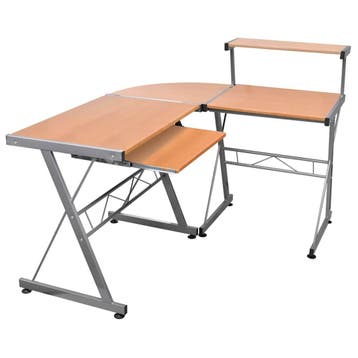 vidaXL Hoekbureau 132x112x99 cm bewerkt hout bruin, Verzenden, Nieuw