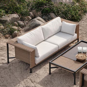 *WOONWINKEL* Brafab Shell Rotan Loungeset Bank Olefin Teddy, Verzenden, Nieuw