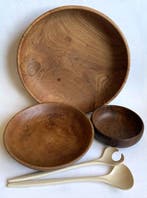 Schaal - Hout en kunststof - Drie schalen plus couvert