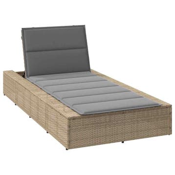 vidaXL Ligbed met zwevend kussen poly rattan beige, Verzenden, Nieuw