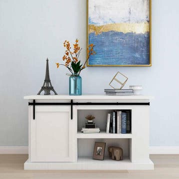 vidaXL Ophangset voor minischuifdeur 122 cm koolstofstaal, Verzenden, Nieuw