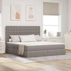 vidaXL Opbergbed met LED met matras Taupe 160 x 200 cm, Verzenden, Nieuw
