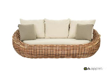 Apple Bee Cocoon 3 zits bank 236cm Mocca - Boucle Creme -, Nieuw