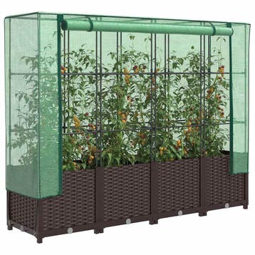 vidaXL Plantenbak verhoogd met kashoes 160x40x138 cm, Verzenden, Nieuw, Kunststof