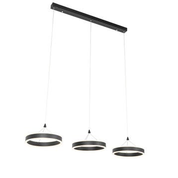 Hanglamp zwart langwerpig incl. LED 3-staps dimbaar, Huis en Inrichting, Lampen | Hanglampen, Verzenden, Nieuw, Design