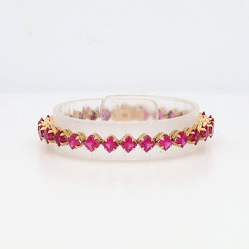 Armband - 18 karaat Geel goud Robijn, Sieraden, Tassen en Uiterlijk, Armbanden, Nieuw