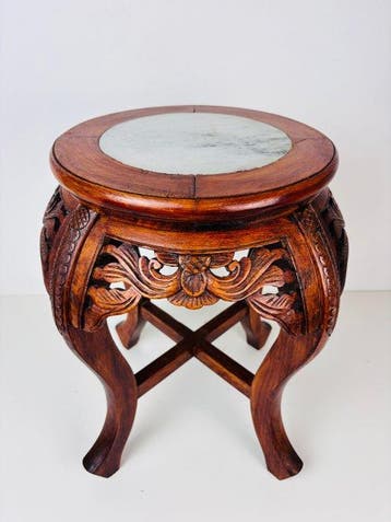 Bijzettafel - Hout, Marmer - China